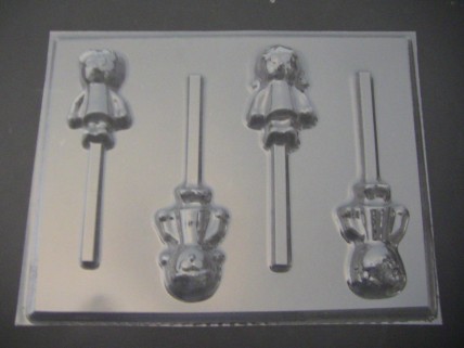 495sp Tick Tock Kids Chocolate or Hard Candy Lollipop Mold